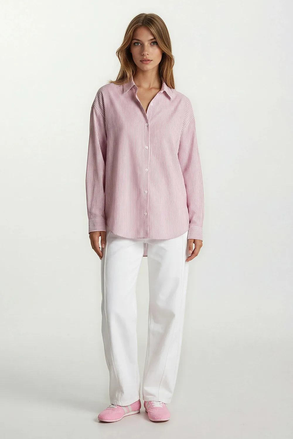 Amiek Yara cut out blouse paars gestreept S/M M/L