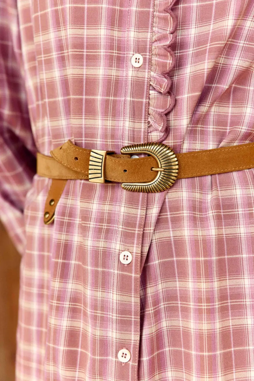 La Petite Etoile Alda riem leer camel 4 cm