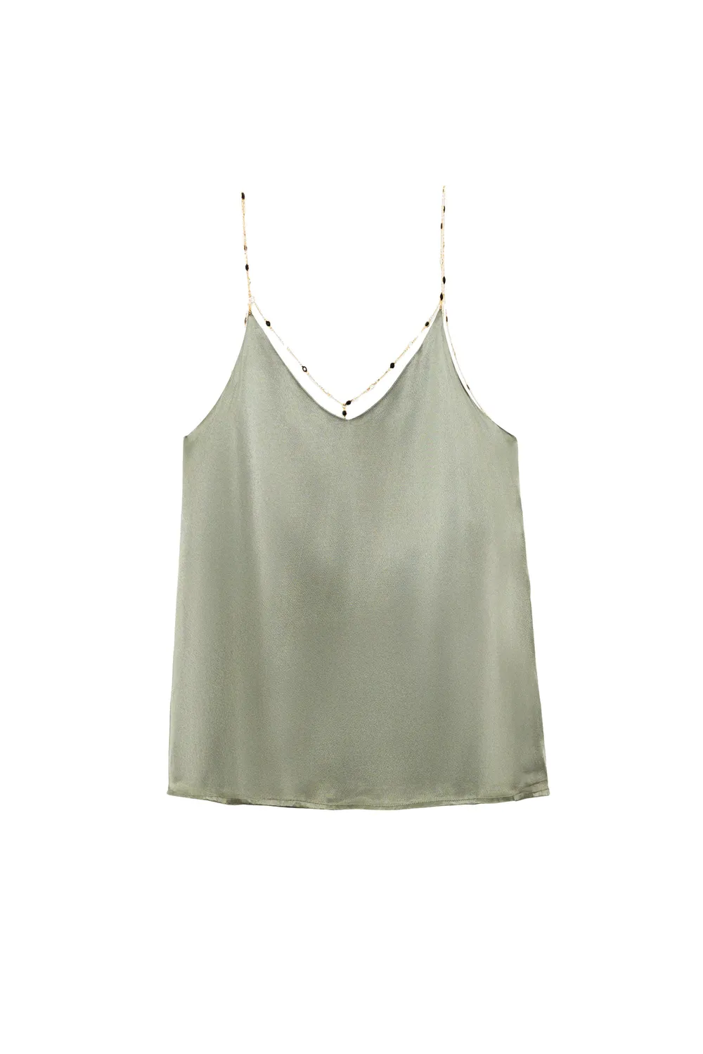 La Petite Etoile Dara top amandelgroen gouden ketting