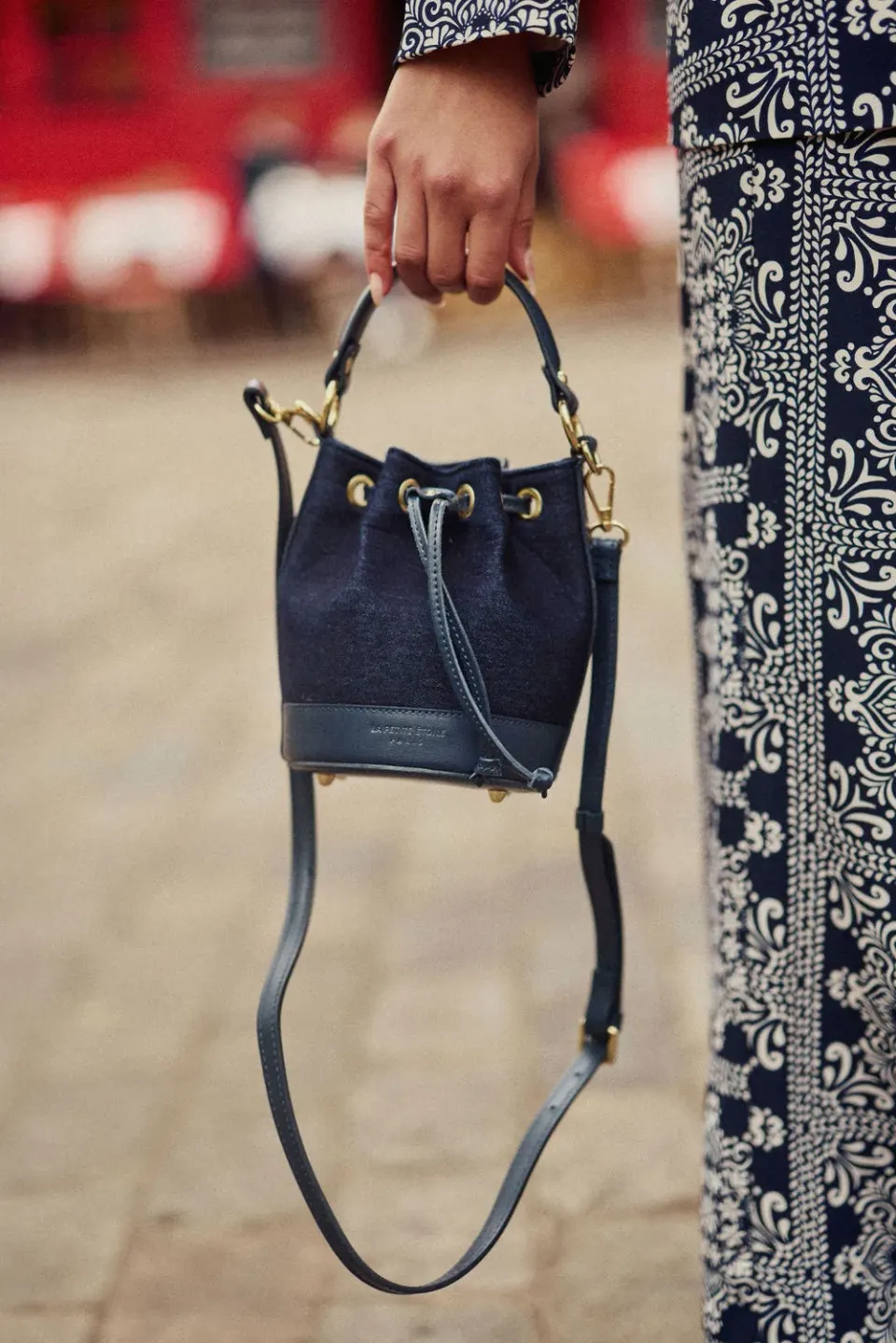 La Petite Etoile Aimmy bucket tas brut leer