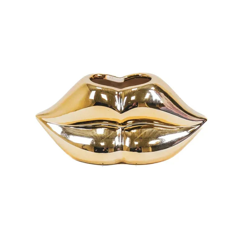Amiek Pot Lip vaas goud keramiek mond lippen