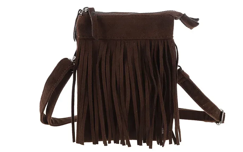 Amiek Lados telefoontasje franje browny 19cm