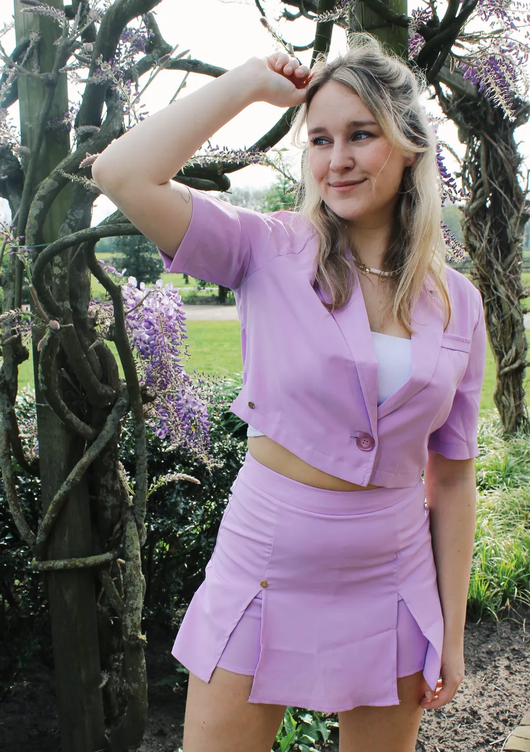 LOVEDRUNKY Splitjes skort lila hoge taille