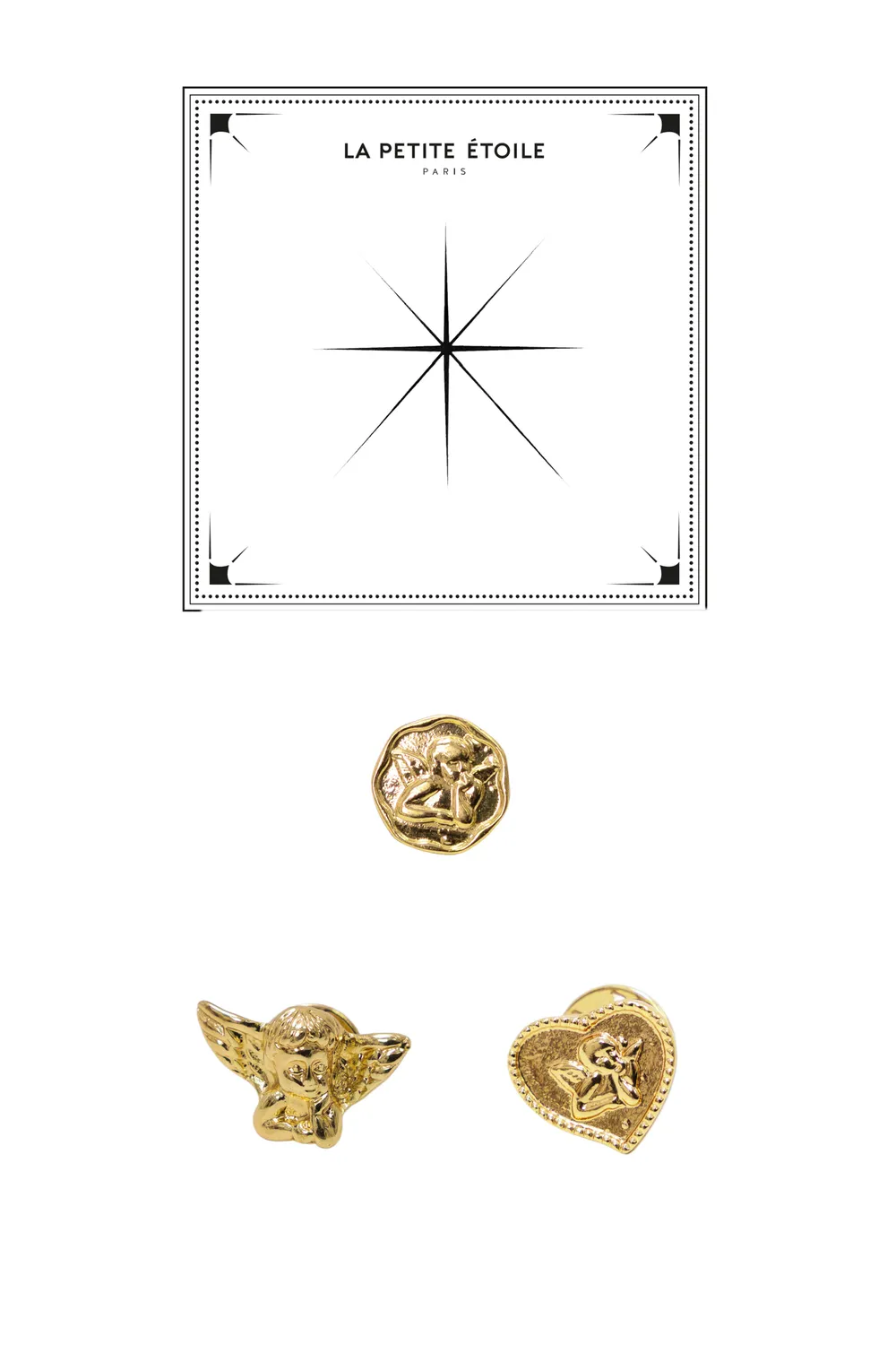 La Petite Etoile Albizi pins goud set van 3