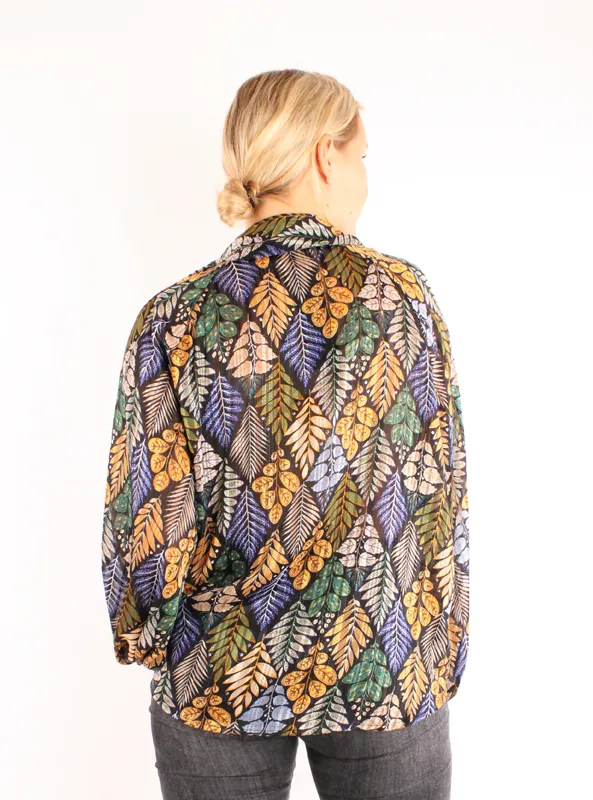 LOVEDRUNKY Print Shiny blouse multi met pofmouwen