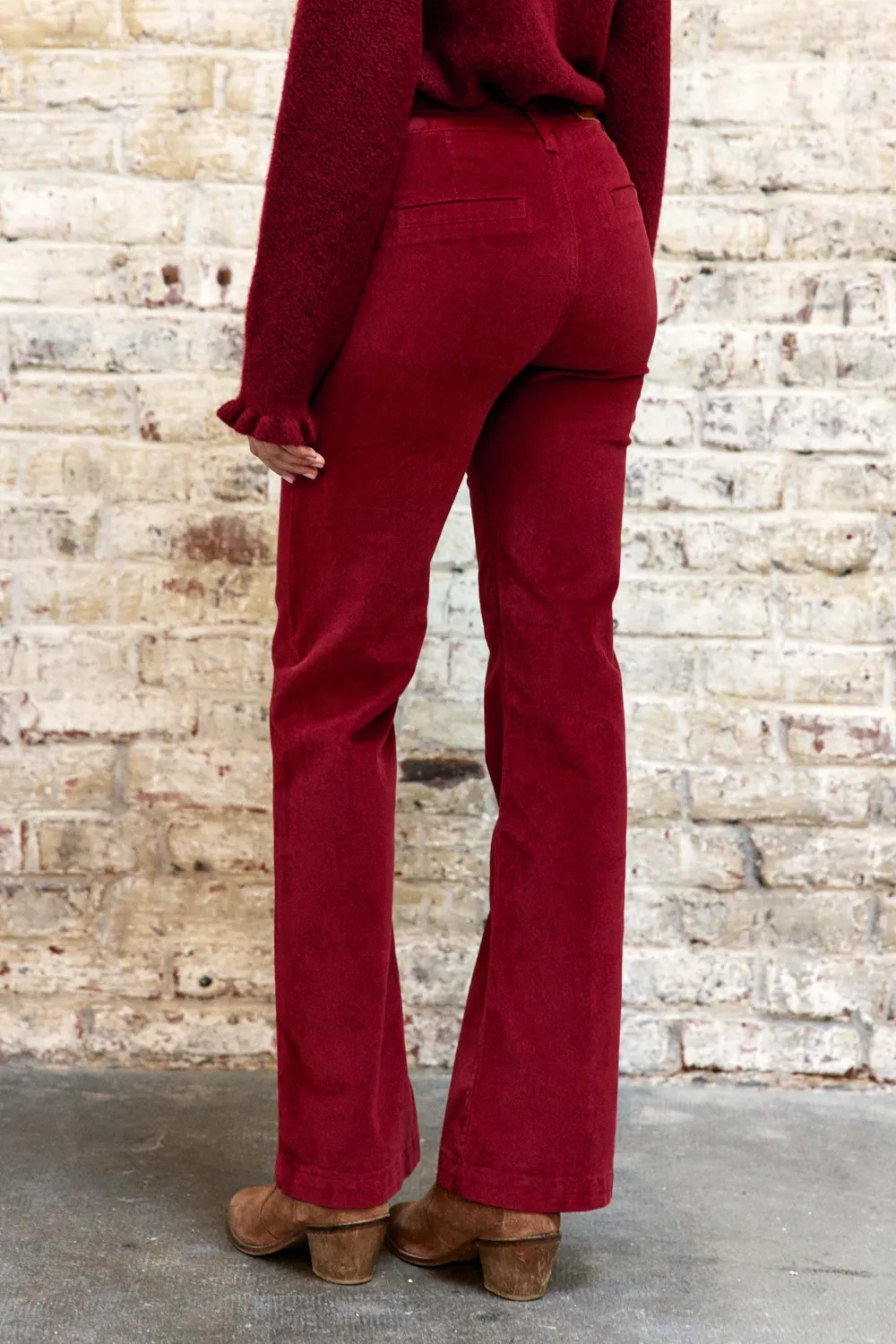 La Petite Etoile Sonny flare broek brique velours