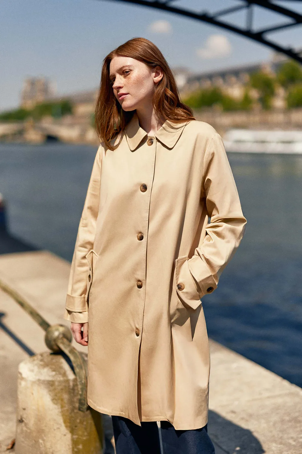 La Petite Etoile Nevin trenchcoat beige midi