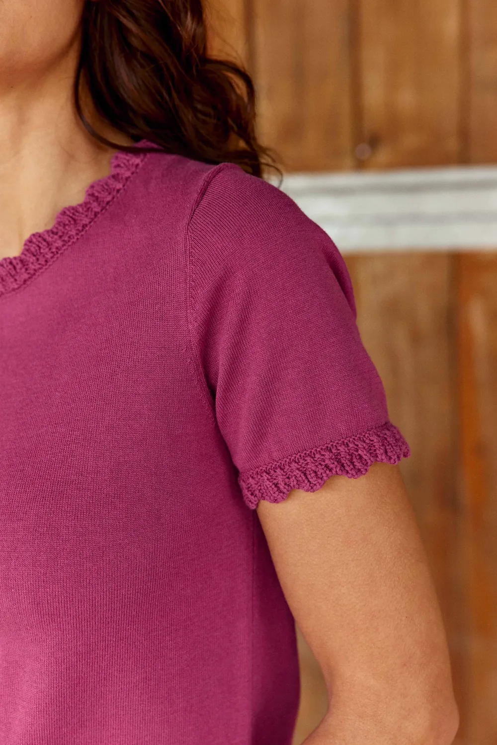 La Petite Etoile Melinda top roze gebreid kort
