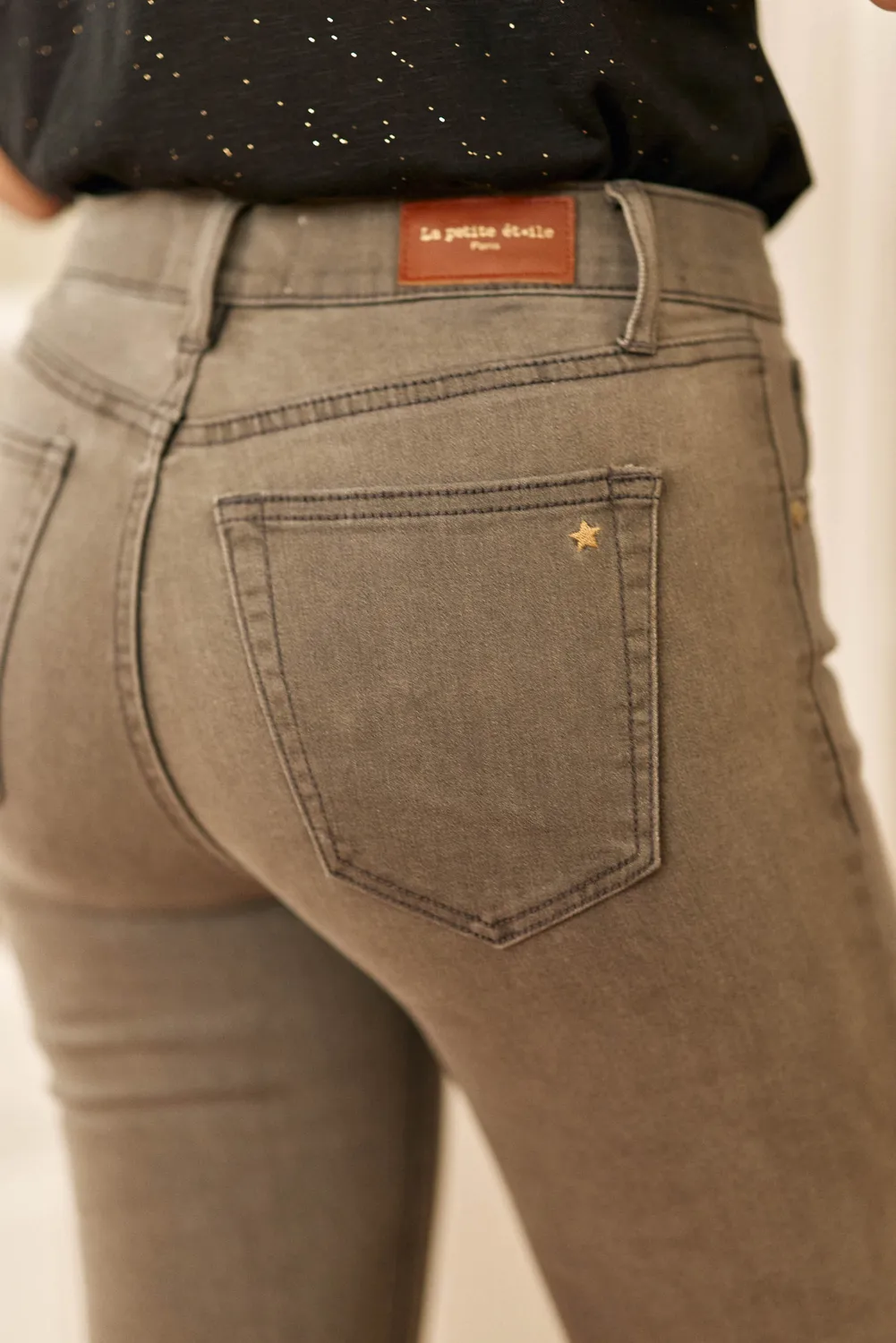 La Petite Etoile Maude skinny jeans grijs stretch