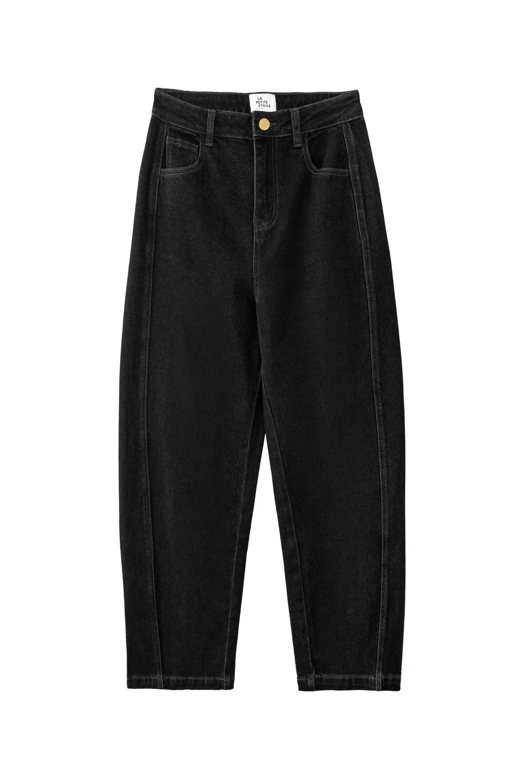 La Petite Etoile Pazya barrel jeans charcoal zwart