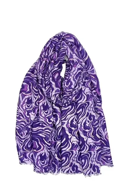 Fashion Trends Print Sjaal paars-goud licht