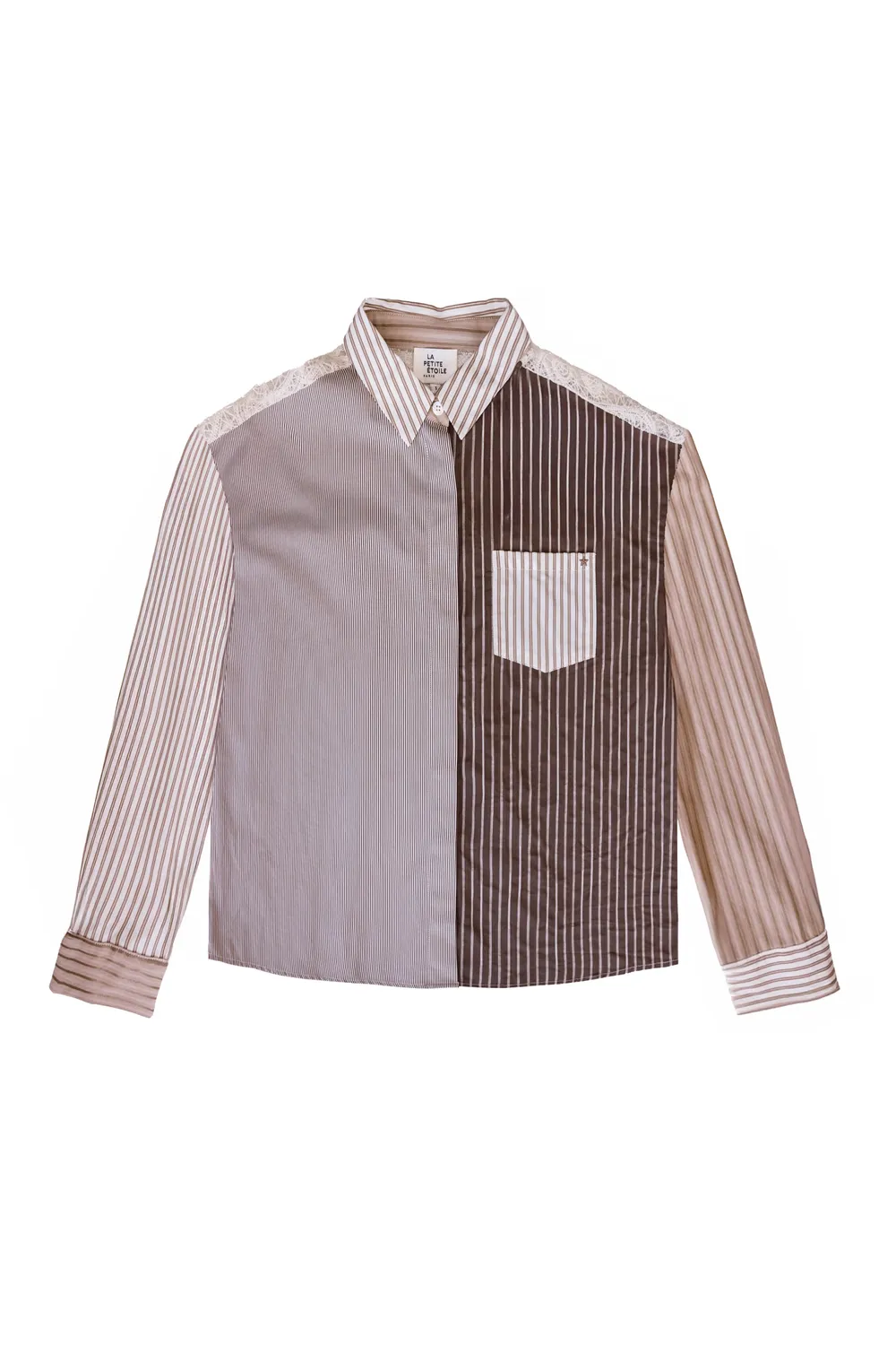 La Petite Etoile Celine blouse patchwork beige