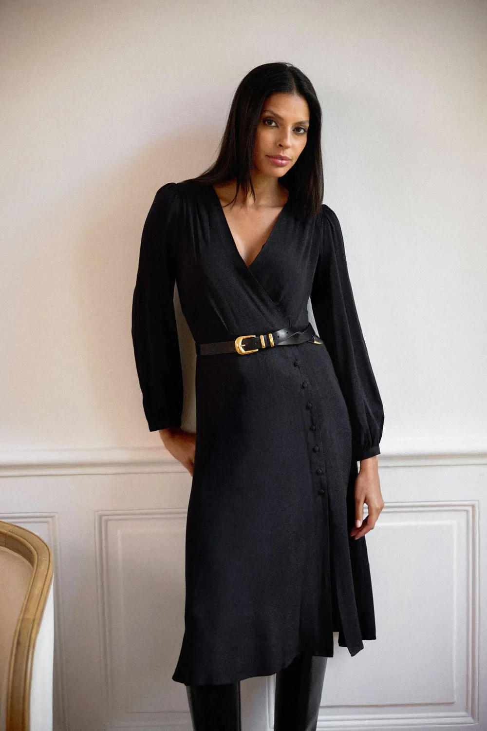 La Petite Etoile Anais leren riem 00-noir zwart