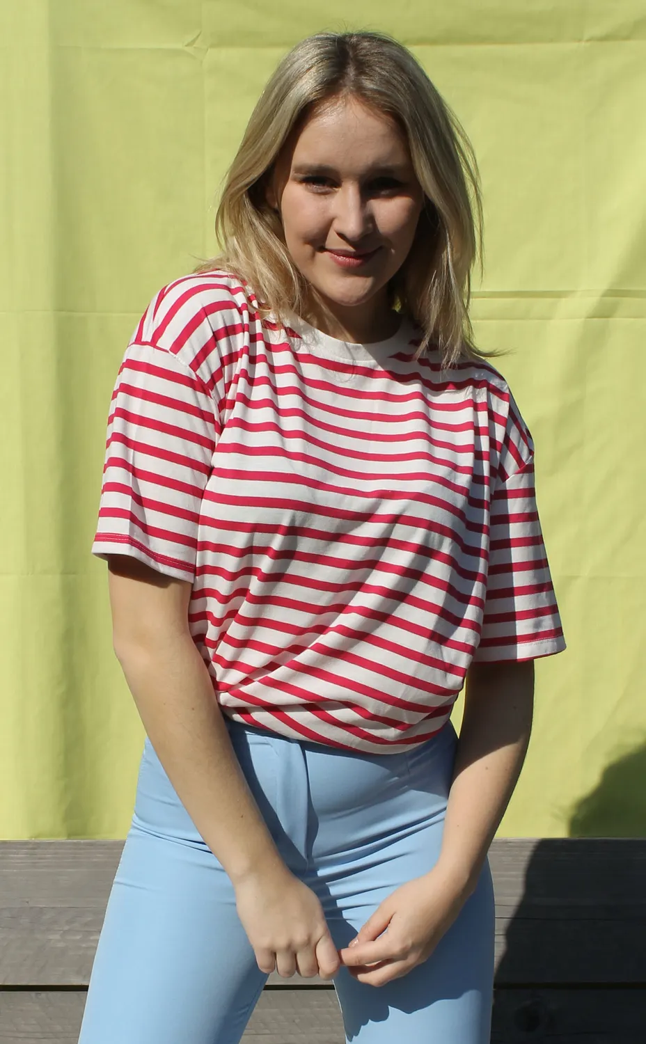 LOVEDRUNKY Gestreept t-shirt roze oversized
