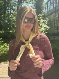 Amiek Solin Scarf sjaal zachtgeel met stippen
