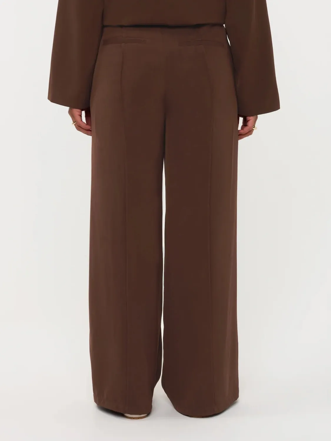 Amiek Pants Geneve pantalon donkerbruin wide leg