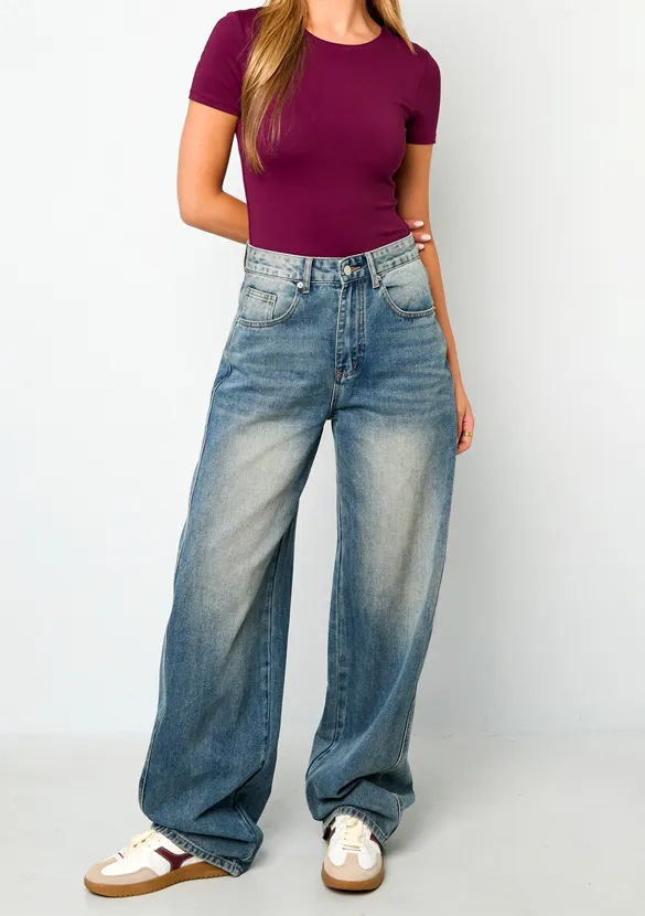 LOVEDRUNKY Balloon Fit jeans blauw high waist