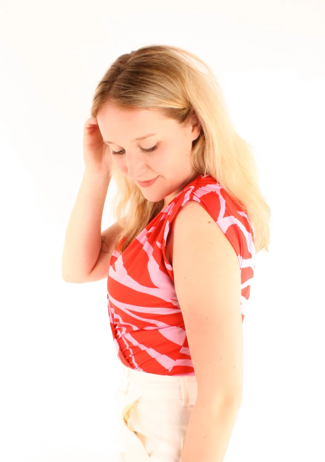 LOVEDRUNKY Colourblock body rood roze print