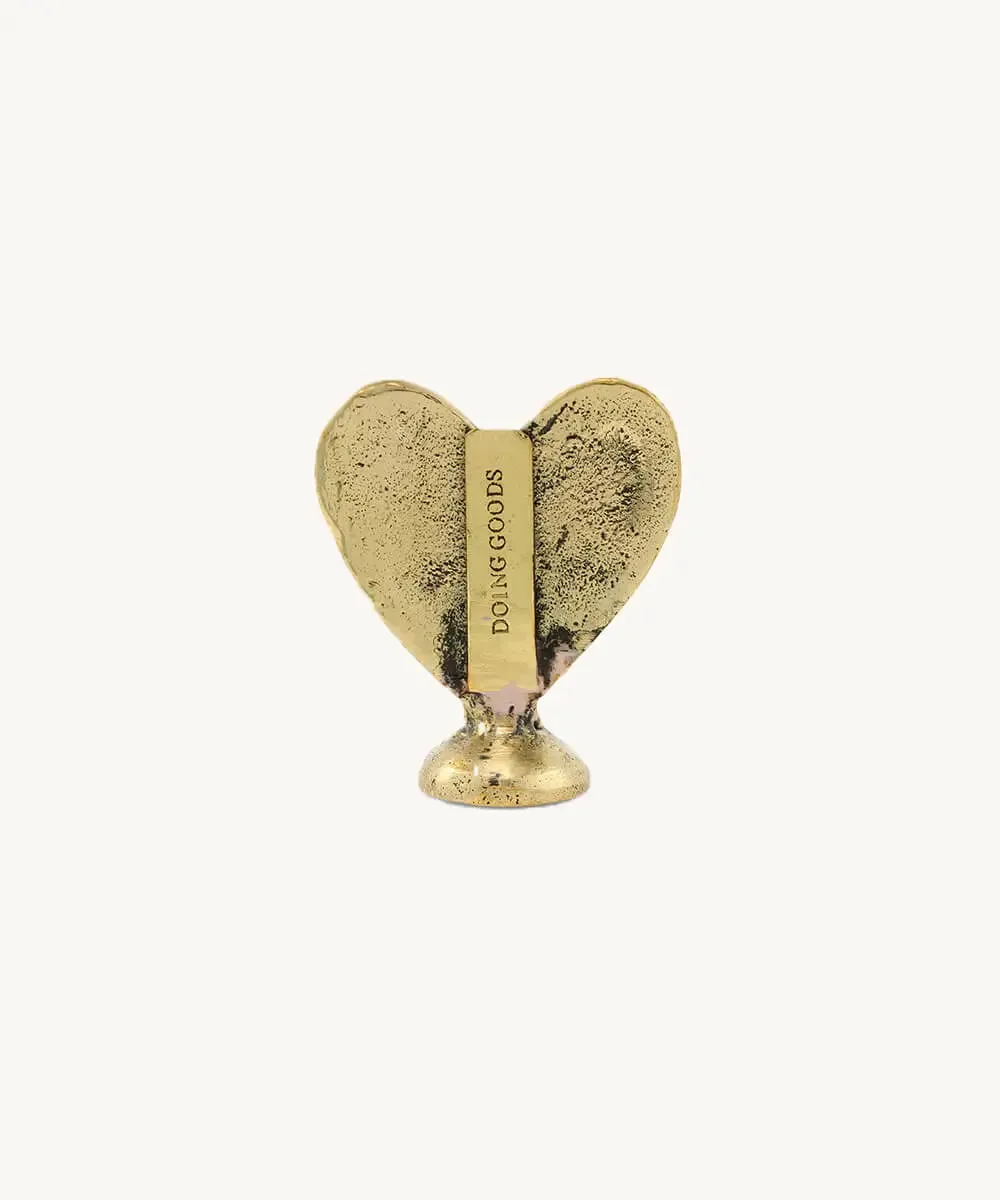 Amiek Pyar Hart Memohouder Messing 5x4x2 cm