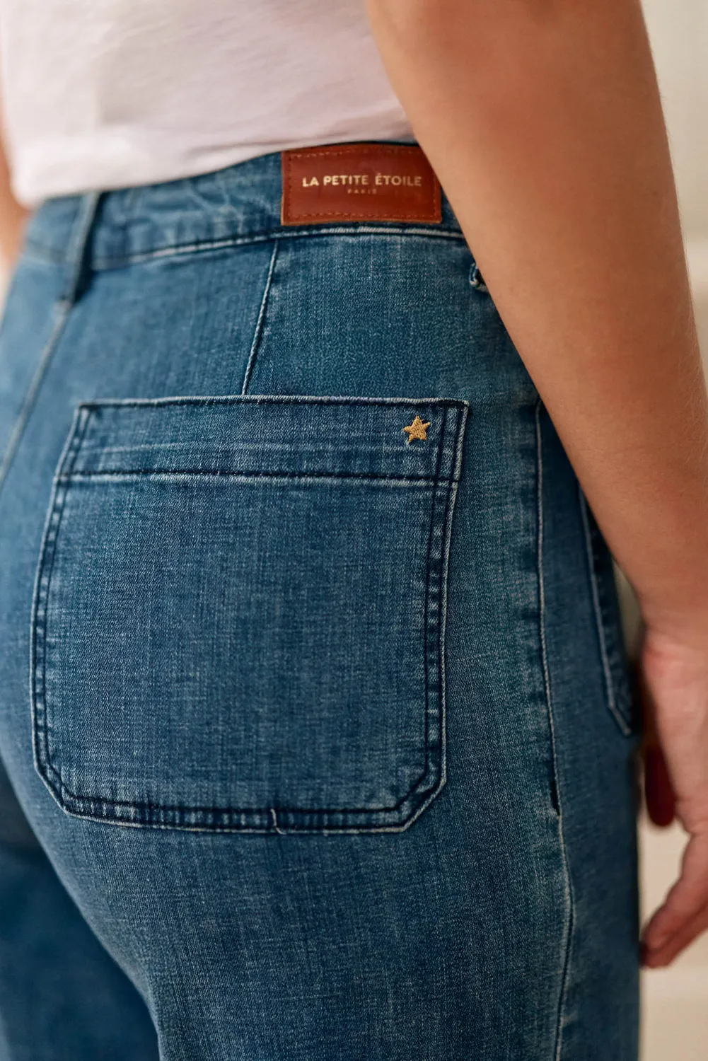 La Petite Etoile Atlanta jeans wijd stone uitgewassen