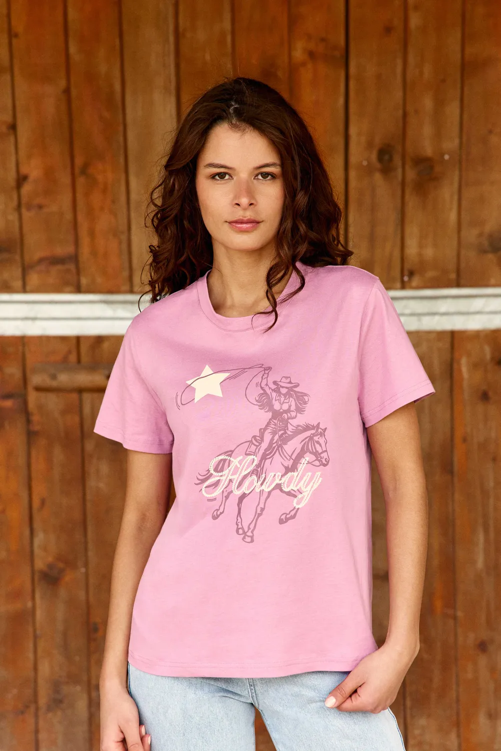 La Petite Etoile Towdy T-shirt roze katoen Howdy