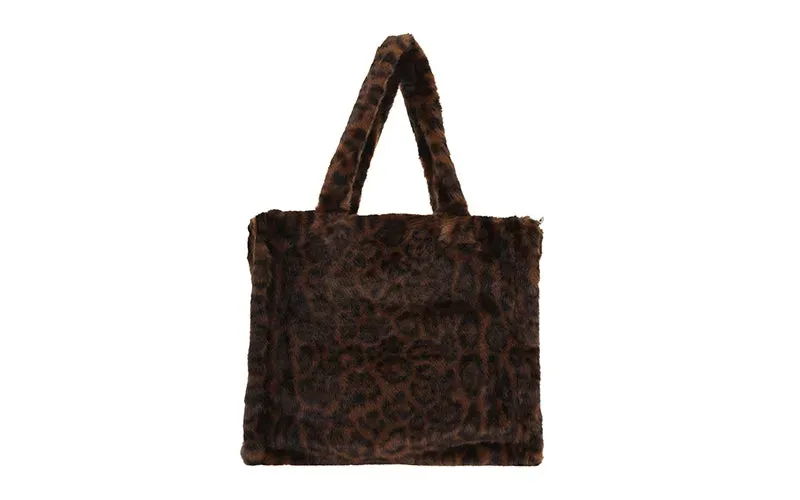 Amiek Monterosa shopper panter bruin faux fur