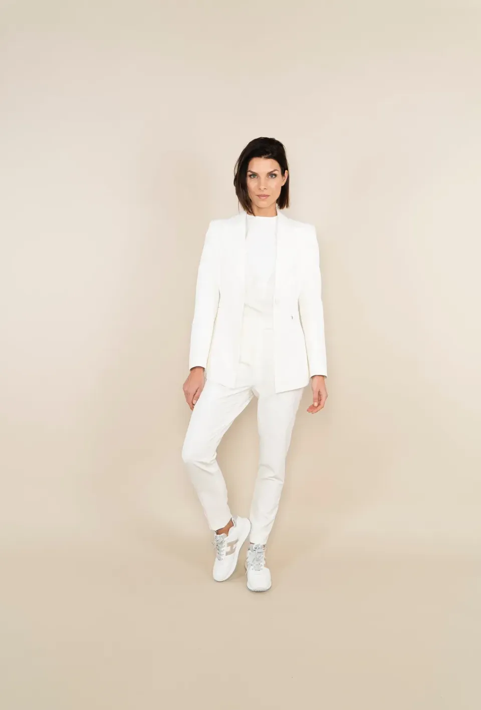 Laboutiek Blazer Long Model blazer off white lang