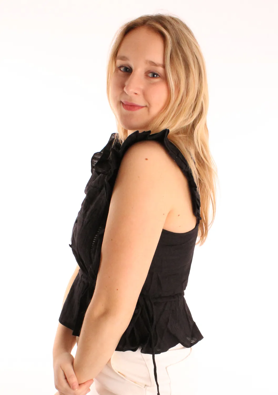 LOVEDRUNKY Maiden top zwart cropped