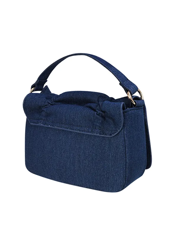LOVEDRUNKY Denim Strikjes tas blauw 24 cm