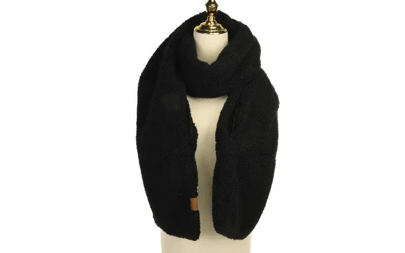 Amiek Livigno sjaal zwart teddy 195x20 cm