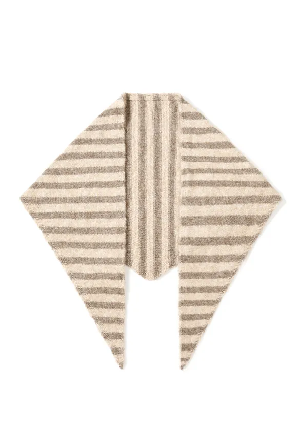 LOVEDRUNKY Triangle Sjaal Beige gestreept