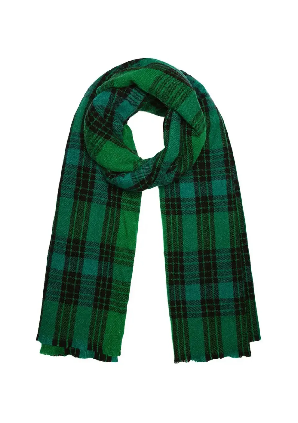 Lovedrunky Geruit Sjaal Groen Zwart 200x80 Warm