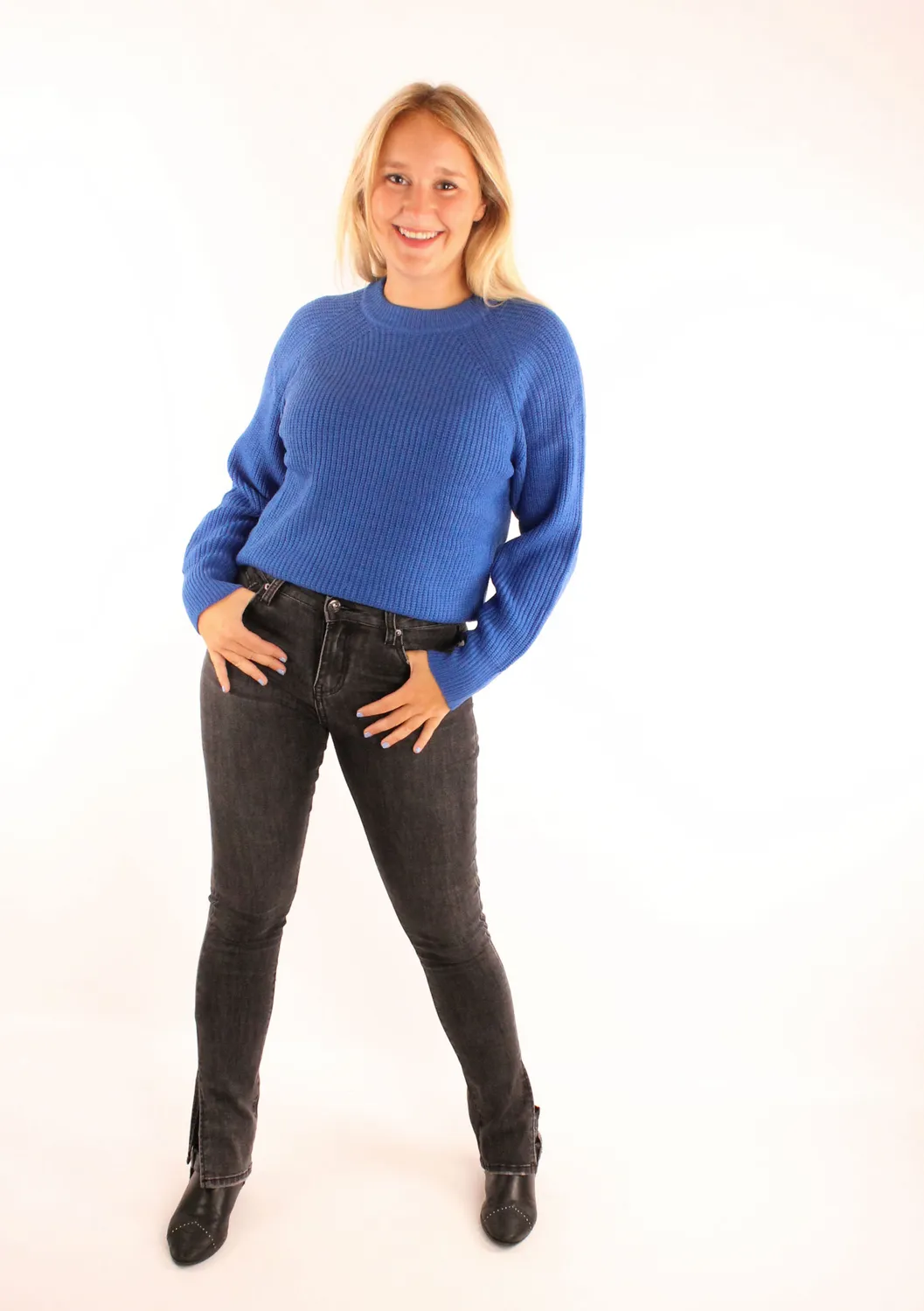 LOVEDRUNKY Knitted trui Kobaltblauw raglan