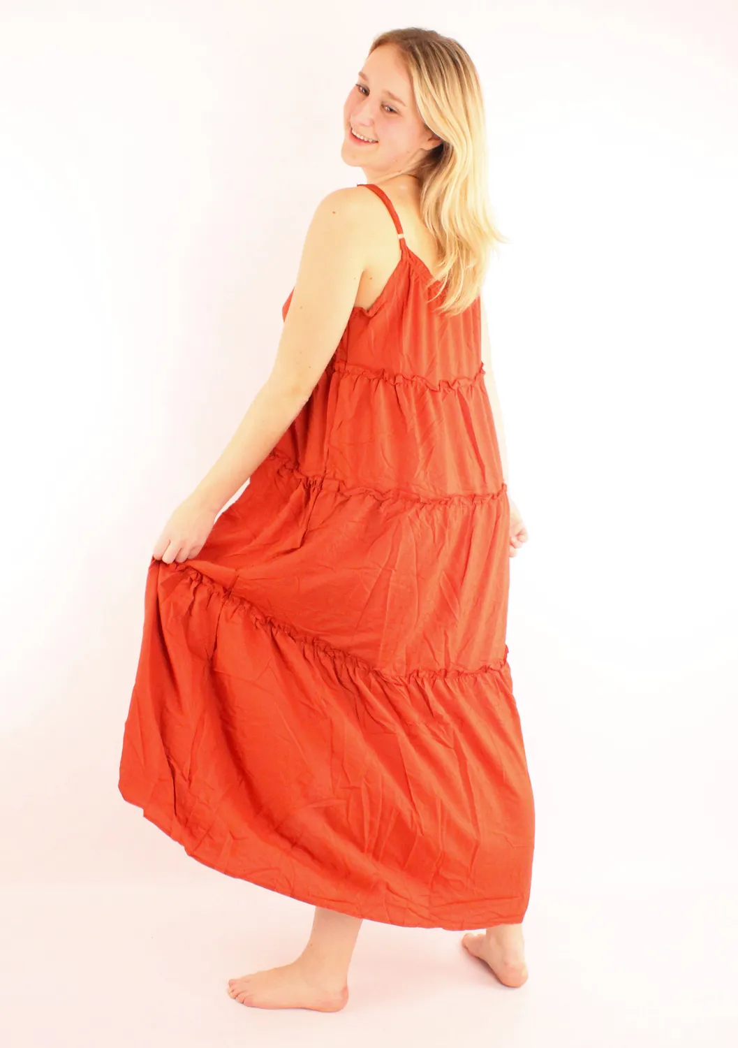 LOVEDRUNKY Zomer Maxi Jurk Rood met V-hals