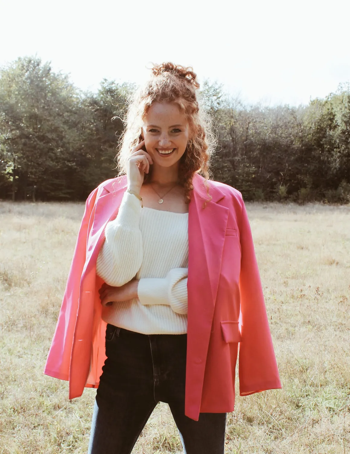 LOVEDRUNKY Gina oversized blazer pink