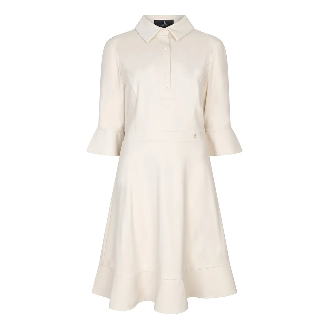 Laboutiek Ruffle Dress Jurk Lichtbeige Gevoerd