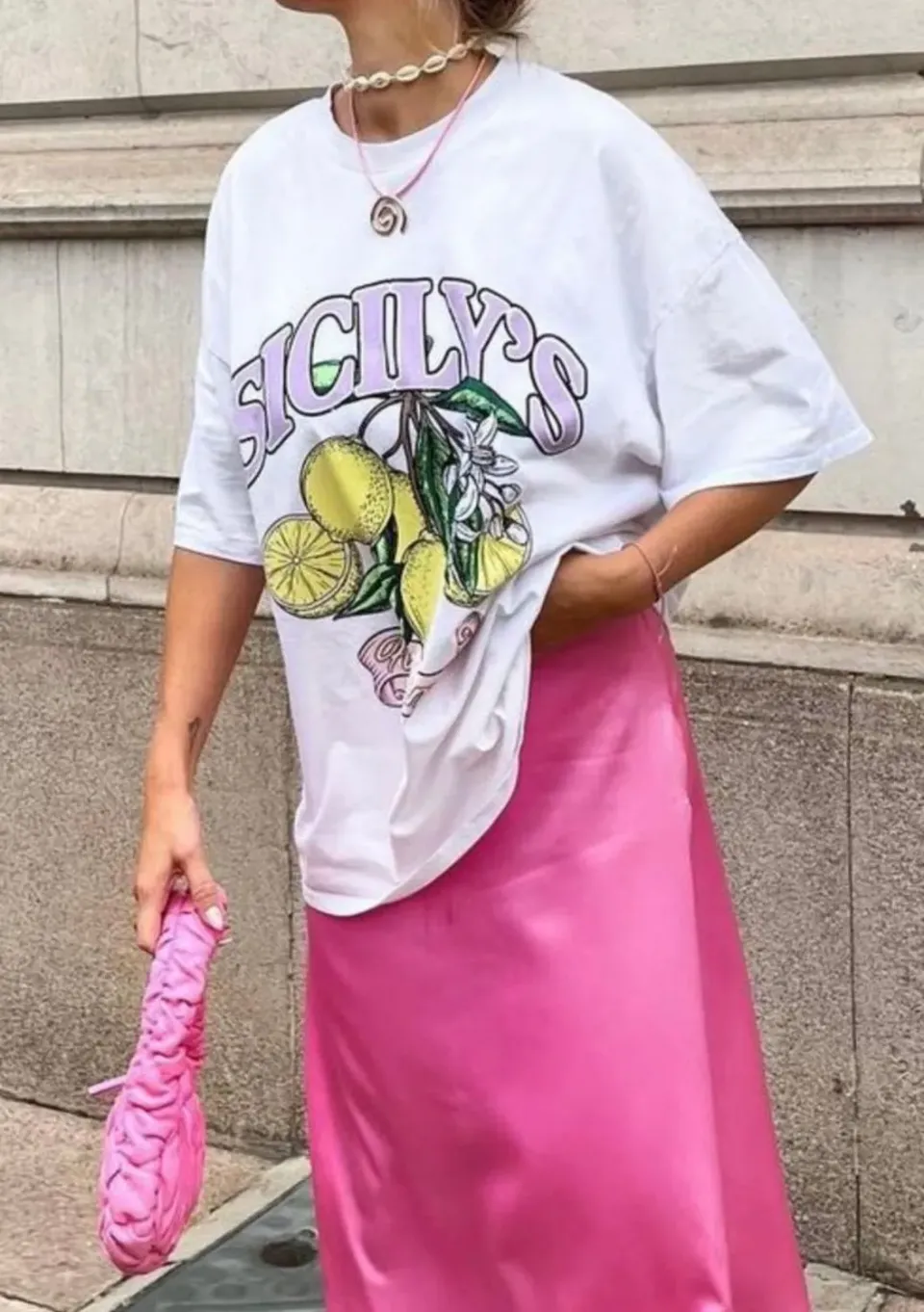 LOVEDRUNKY Sicily’s t-shirt ecru oversized print