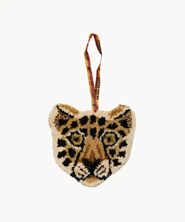Amiek Loony Luipaard wandhanger wol dierenkop