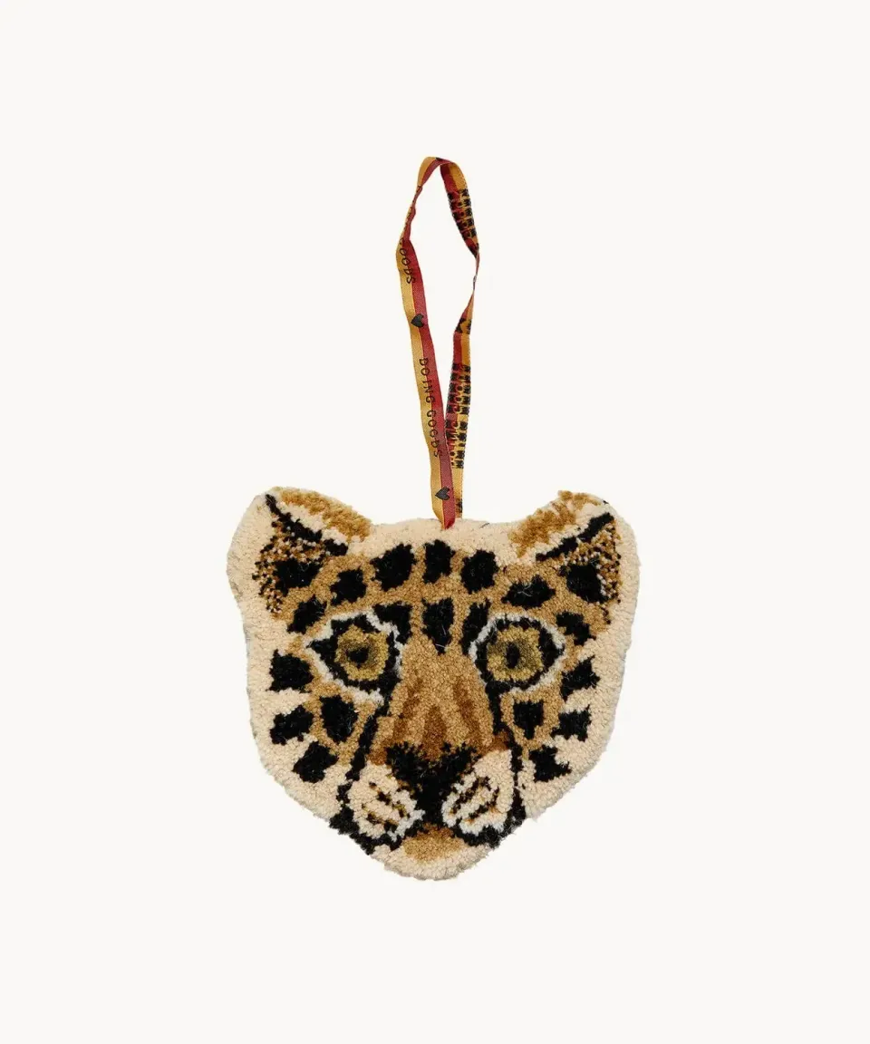 Amiek Loony Luipaard wandhanger wol dierenkop
