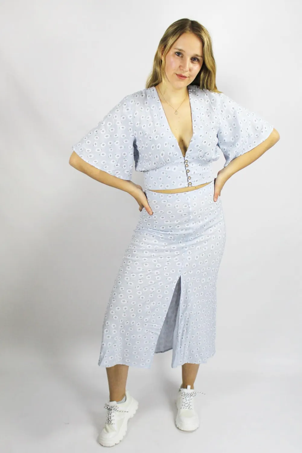LOVEDRUNKY Leonie Top Leonie cropped top lichtblauw