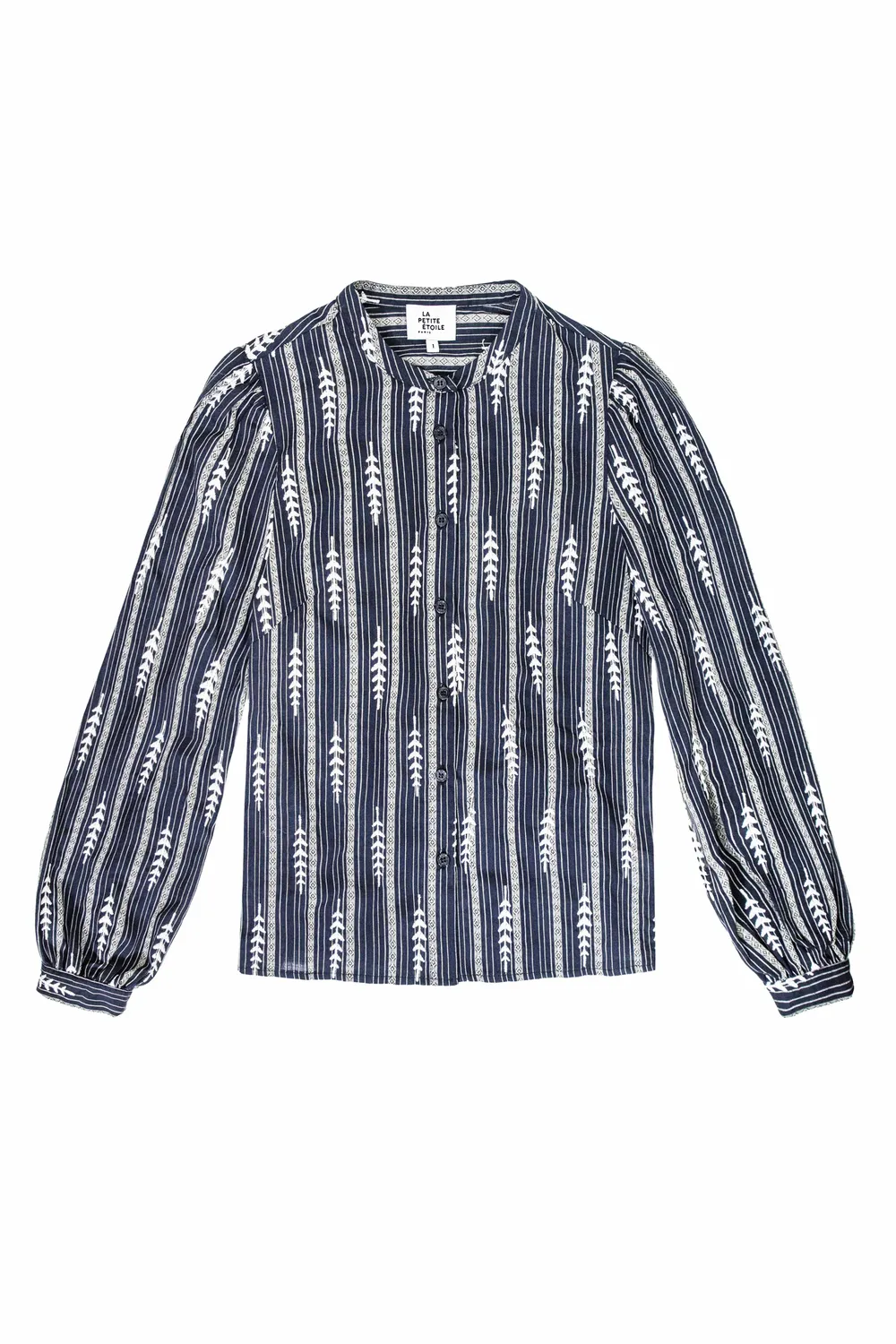La Petite Etoile Bloya blouse marine-ecru strepen