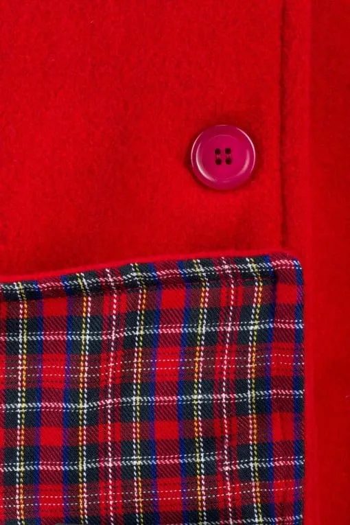 Seniorenkleding rolstoelcape rood cerise warm