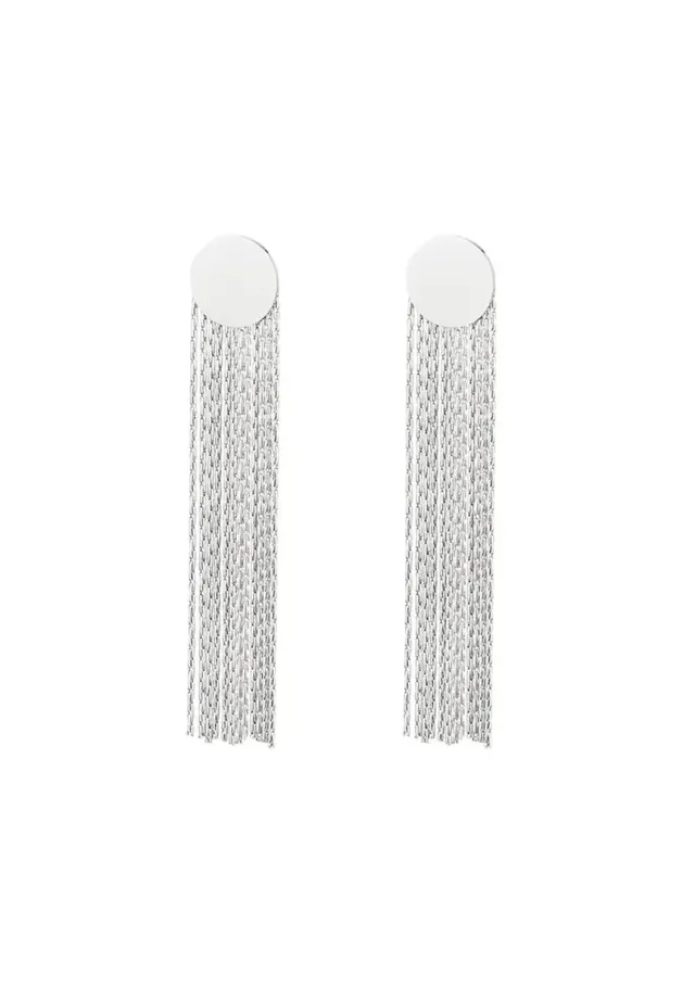 LOVEDRUNKY Statement oorbellen zilver lang 7,8 cm