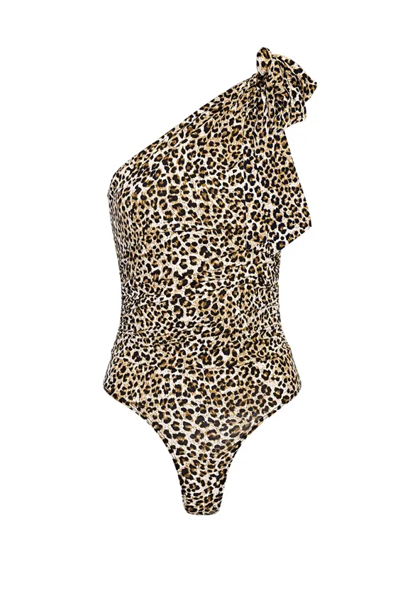 LOVEDRUNKY Leopard body bruin one shoulder strik