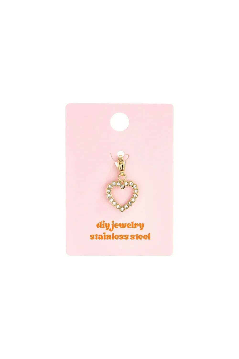 Amiek Hart Strass bedel goud stainless steel