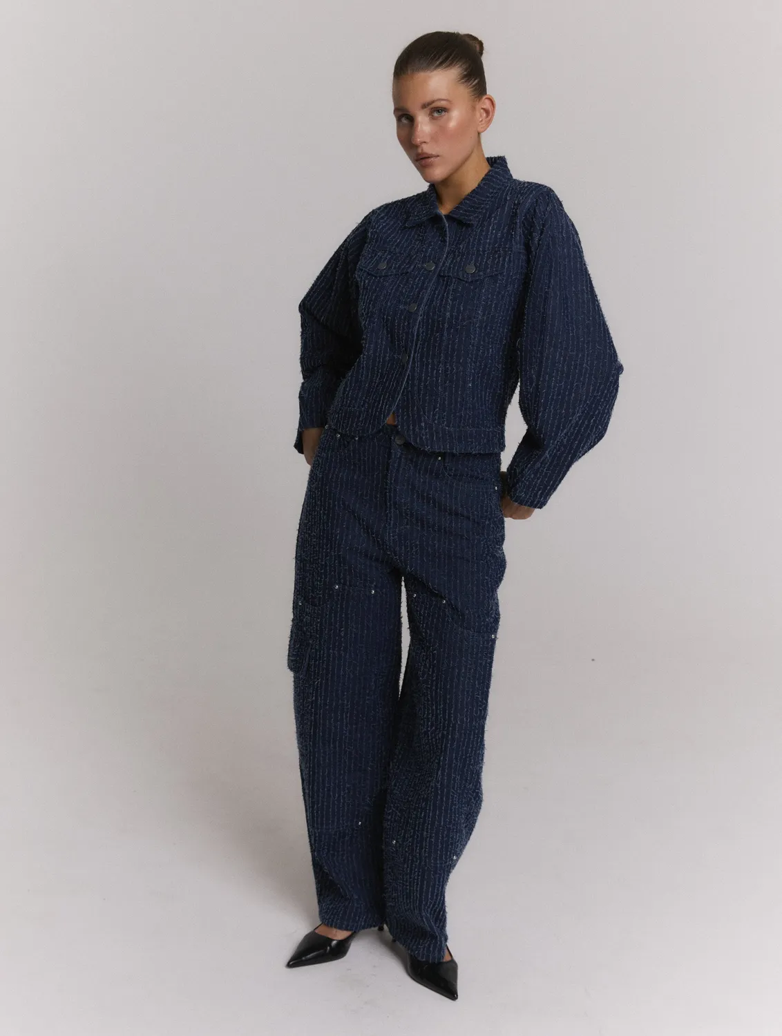 Amiek Coco balloon jeans blue denim katoen