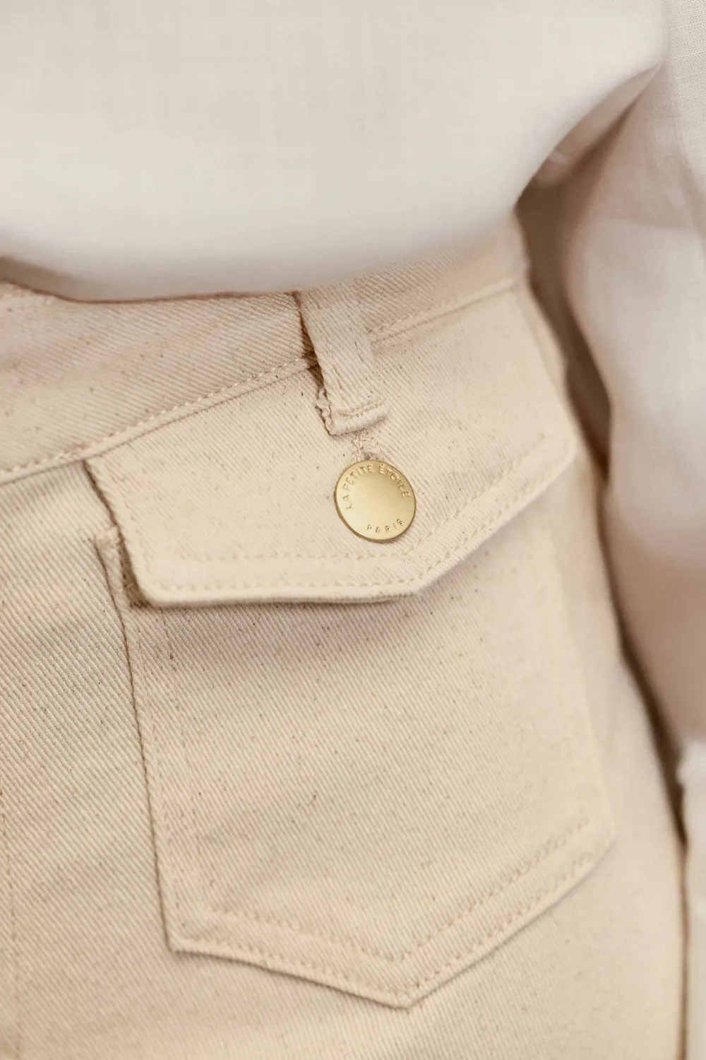 La Petite Etoile Peyton flare jeans beige hoge taille