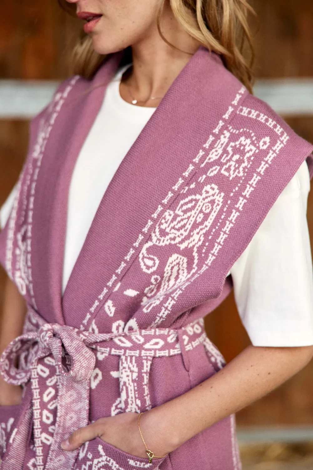 La Petite Etoile Molitor gilet parme met riem bandana