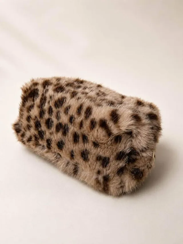 Amiek Fluffy Beauty Bag toilettas cheetah
