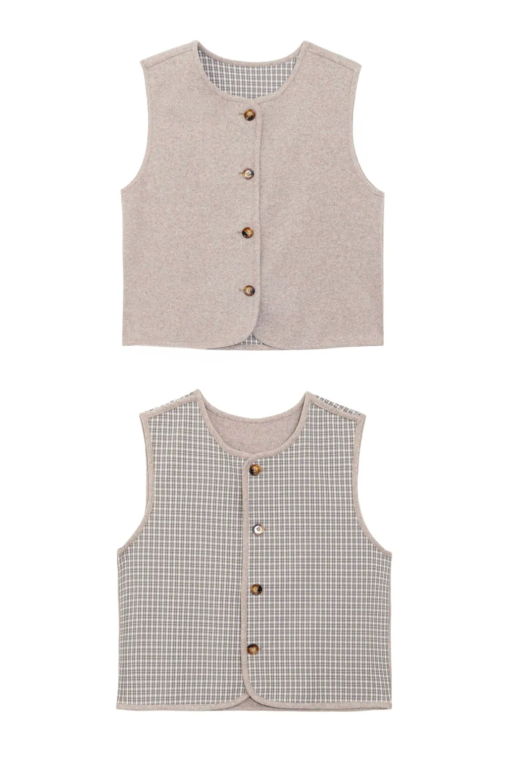 La Petite Etoile Vinko bodywarmer taupe omkeerbaar